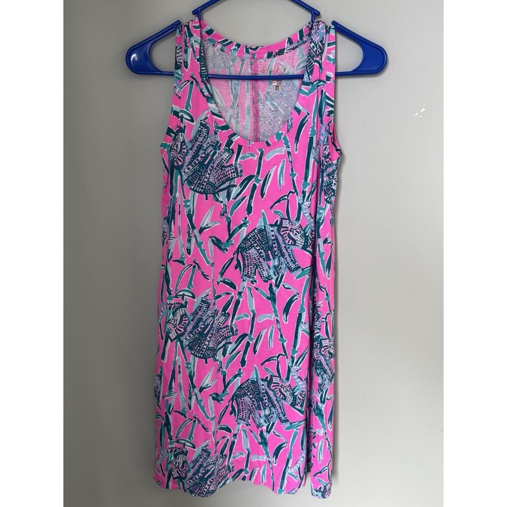Lilly Pulitzer Womens Raylee Pima Pink Elephant Dress Sz XXS